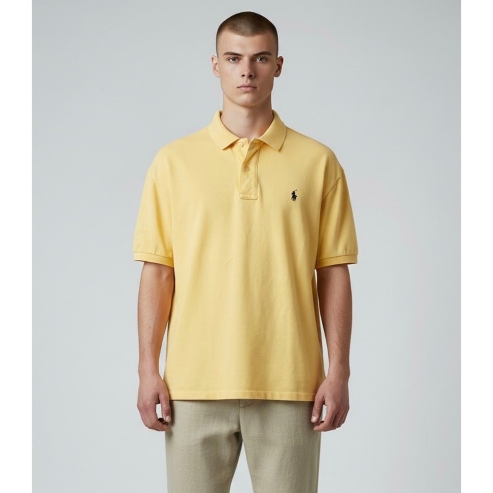 Polo Ralph Lauren Yellow Short Sleeve Pique Polo Shirt Size XL Core Yellow